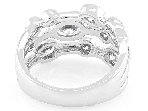 MOISSANITE FIRE® 1.83CTW DEW OVAL AND ROUND PLATINEVE® RING - Size 8