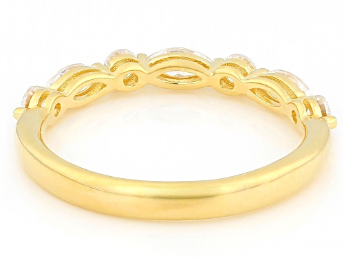 MOISSANITE FIRE® 0.66CTW DEW MARQUISE AND ROUND 14K YELLOW GOLD OVER SILVER BAND RING - Size 9