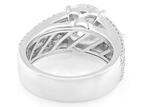 MOISSANITE FIRE® 5.32CTW DEW ROUND AND OVAL PLATINEVE® RING - Size 8