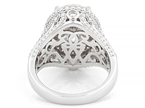 MOISSANITE FIRE® 9.28CTW DEW OVAL AND ROUND PLATINEVE® RING - Size 11