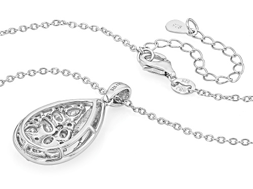 MOISSANITE FIRE® 1.67CTW DEW PEAR, OVAL AND ROUND PLATINEVE® PENDANT AND CHAIN