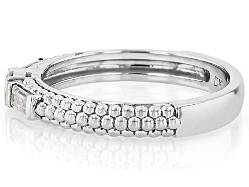 MOISSANITE FIRE® 0.28CTW DEW ROUND AND BAGUETTE PLATINEVE® RING - Size 7
