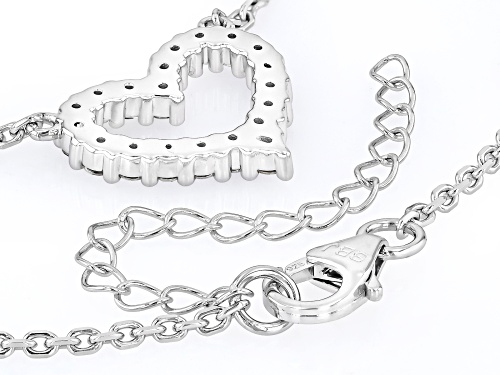 MOISSANITE FIRE® 0.60CTW DEW ROUND PLATINEVE® HEART NECKLACE - Size 18