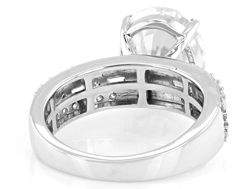 MOISSANITE FIRE® 6.80CTW DEW OVAL, BAGUETTE AND ROUND PLATINEVE® RING - Size 6