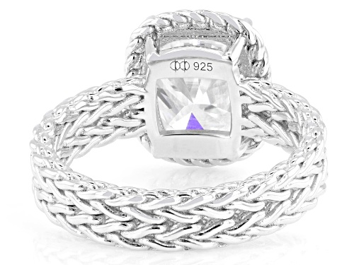 MOISSANITE FIRE® 3.15CT DEW RECTANGULAR CUSHION PLATINEVE® RING - Size 5