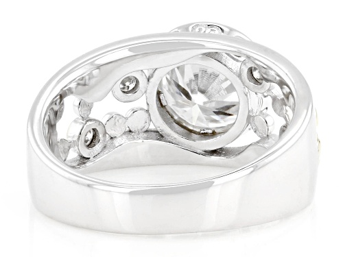 MOISSANITE FIRE® 2.02CTW DEW ROUND  PLATINEVE® AND 14K YELLOW GOLD OVER SILVER RING - Size 7