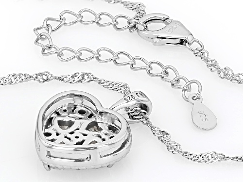 MOISSANITE FIRE® 1.60CTW DEW HEART AND ROUND PLATINEVE® PENDANT WITH CHAIN