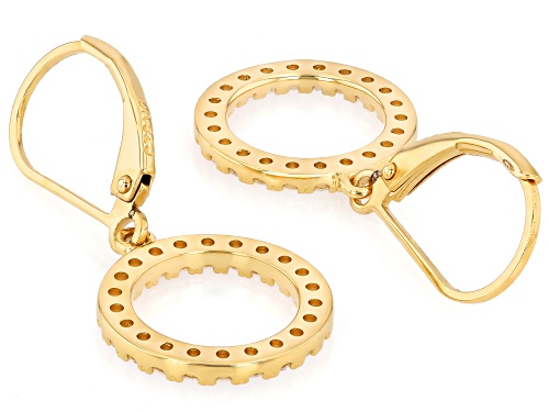 MOISSANITE FIRE® 0.88CTW DEW ROUND 14K YELLOW GOLD OVER SILVER EARRINGS