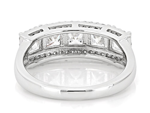MOISSANITE FIRE® 2.31CTW DEW PRINCESS CUT AND ROUND PLATINEVE® RING - Size 7