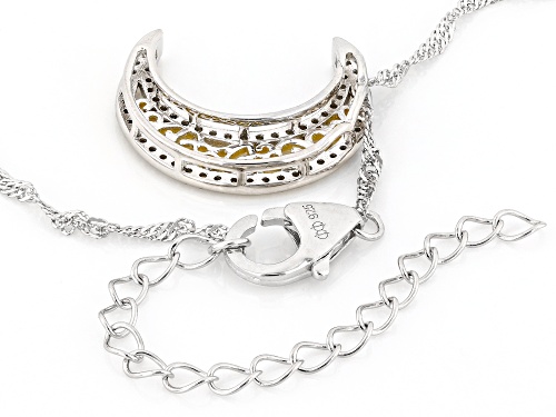 MOISSANITE FIRE® 0.57CTW DEW ROUND PLATINEVE® AND 14K YELLOW GOLD OVER  SILVER MOON NECKLACE - Size 18