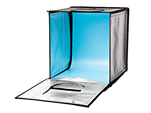 Portable Photography Studio Tent with LED Lights, 4 Backdrops, and Power Adapter with Storage Case