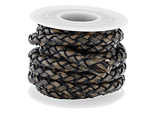 Textured Stitched Round Leather Cord Set of 3 in 3 Colors Appx 6.5' Each