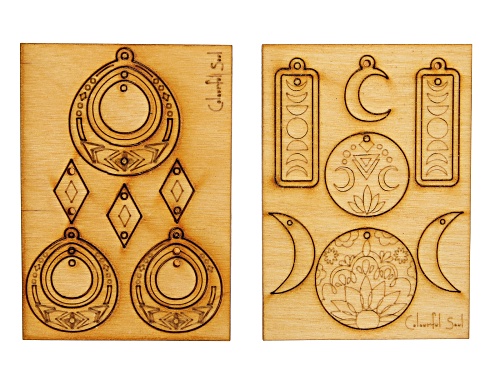 Vintaj Wandering Pathways Wooden Jewelry Pop-Outs Appx 37 Pieces Total Set of 4