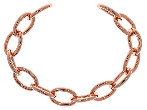 Gold, Silver, & Rose Gold Tone Large Oval Link Cuff Bracelet Set of 3
