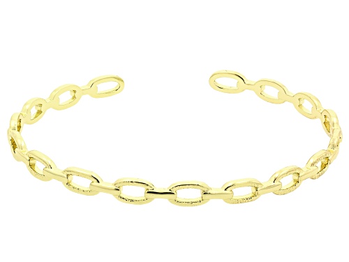 Gold, Silver, & Rose Gold Tone Small Oval Link Cuff Bracelet Set of 3