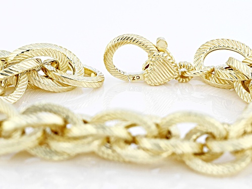 Judith Ripka Bella Luce® Diamond Simulant Accents 14k Gold Clad Tripla Rolo Link Verona Bracelet - Size 7.75