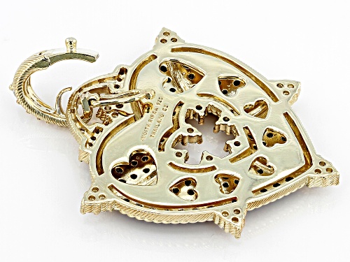 Judith Ripka 4.91ctw Black Spinel & Bella Luce®  14k Gold Clad More Is More Heart Enhancer