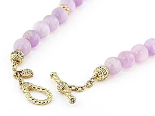 Judith Ripka Milky Kunzite, & 0.58ctw Multi-Gemstone 14k Gold Clad Casablanca Loop & Toggle Necklace - Size 18