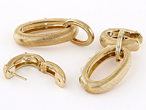 Judith Ripka 1.35ctw Bella Luce® 14k Gold Clad Cairo Chain Link Earrings