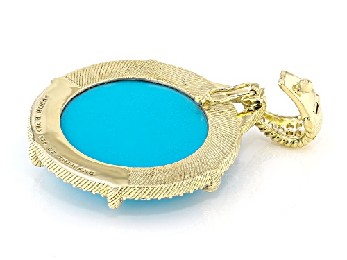 Judith Ripka 28mm Turquoise Simulant Doublet With 1.70ctw Bella Luce® 14k Gold Clad Eclipse Enhancer