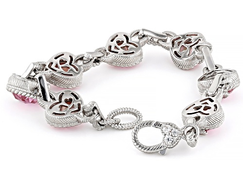 Judith Ripka Mother-of-Pearl Doublet With 0.45ctw Bella Luce® Rhodium Over Silver Romance Bracelet - Size 7.5