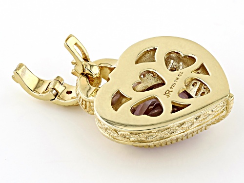 Judith Ripka 4.19ctw Pink Amethyst & Bella Luce®  14k Gold Clad Estate Heart Enhancer