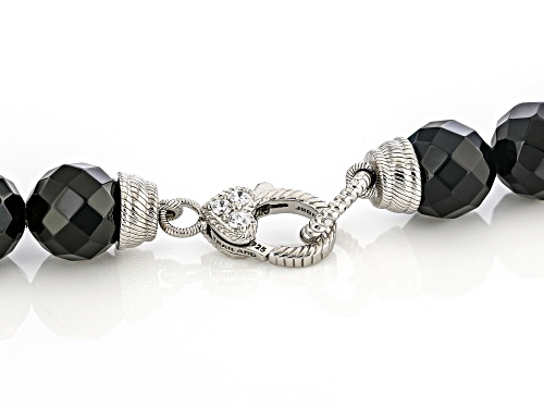 Judith Ripka Imitation Turquoise With Onyx, Spinel & Bella Luce® Rhodium Over Silver Aurora Necklace - Size 18