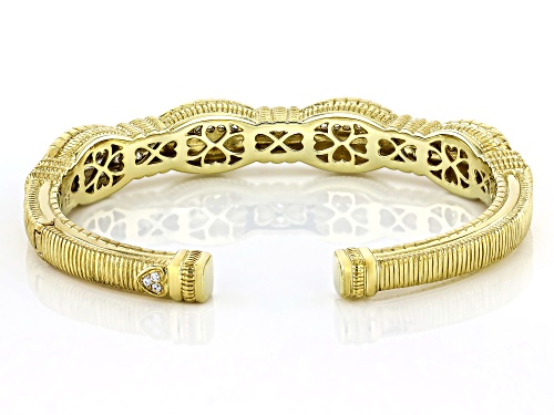 Judith Ripka 1.60ctw Bella Luce® Diamond Simulant 14k Gold Clad Loopty Loo Swag Cuff Bracelet - Size 6.25