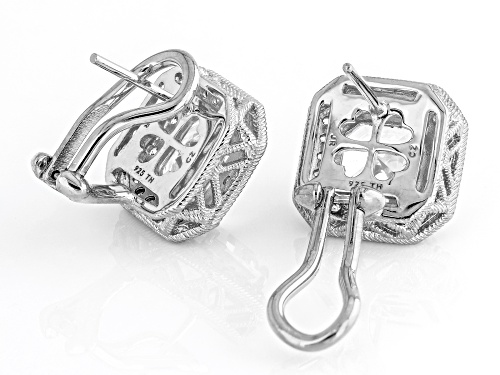 Judith Ripka Haute Collection 8.20ctw Asscher Cut Bella Luce® Rhodium Over Sterling Silver Earrings