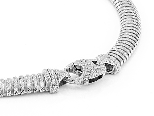 Judith Ripka 0.58ctw Bella Luce® Rhodium Over Sterling Silver Verona Tubogas Necklace - Size 20