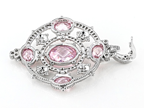 Judith Ripka 19.02ctw Pink & 2.09ctw White Bella Luce® Rhodium Over Silver Garland Enhancer