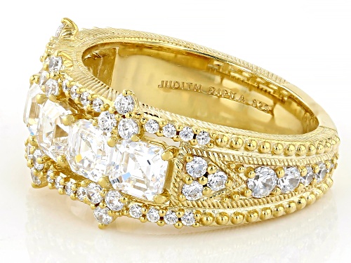 Judith Ripka 3.00ctw Asscher Cut & 1.22ctw Round Bella Luce® 14k Gold Clad Toujours Ring - Size 10