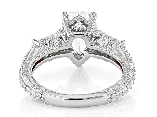 Judith Ripka  5.35tw Pear Shape & Tapered Baguette Bella Luce® Rhodium Over Silver Toujours Ring - Size 10
