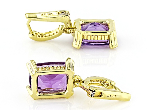 Judith Ripka 4.85ctw Amethyst With 0.15ctw Bella Luce® 14k Gold Clad Lola Dangle Earrings