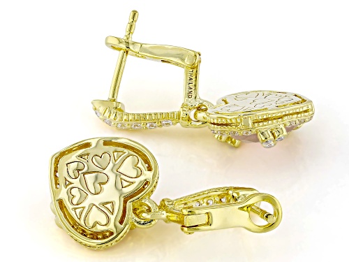 Judith Ripka Mother-of-Pearl Doublet With 1.01ctw Bella Luce® 14k Gold Clad Ambrosia Earrings