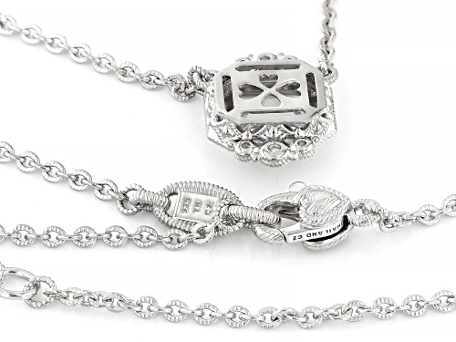 Judith Ripka 4.32ctw Bella Luce® Rhodium Over Sterling Silver Haute Octagon Pendant Necklace - Size 16