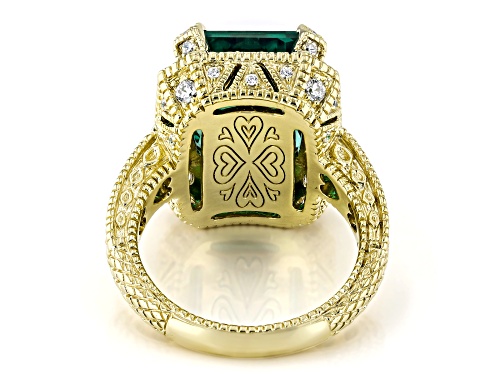 Judith Ripka 6.30ctw Lab Created Green Quartz & Bella Luce® 14k Gold Clad Estate Ring - Size 9