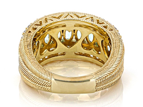 Judith Ripka 2.60ctw Swiss Blue Topaz With 1.60ctw Bella Luce® 14k Gold Clad Imperial Band Ring - Size 9
