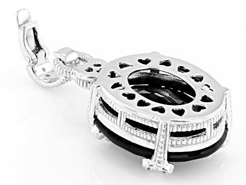 Judith Ripka 23x19mm Black Onyx With 0.60ctw Bella Luce® Rhodium Over Silver Olivia Enhancer