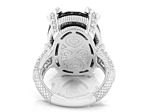 Judith Ripka 21x15mm Black Onyx With 1.23ctw Bella Luce® Rhodium Over Silver Olivia Ring - Size 10