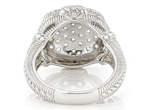 Judith Ripka 2.47ctw Bella Luce® Diamond Simulant Rhodium Over Sterling Silver Fleur Epoch Ring - Size 10
