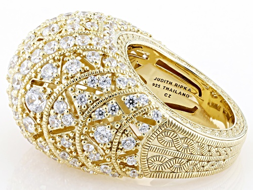 Judith Ripka 6.32ctw Bella Luce® Diamond Simulant 14k Gold Clad Estate High Dome Ring - Size 6