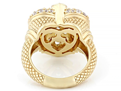 Judith Ripka 3.12ctw White Bella Luce® 14k Gold Clad Lola Ring - Size 5