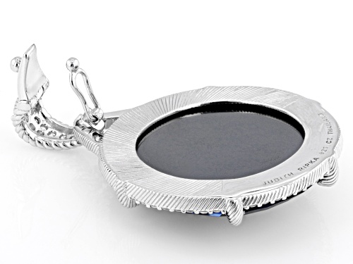 Judith Ripka Lab Blue Quartz Hematine Doublet With Bella Luce® Rhodium Over Silver Eclipse Enhancer