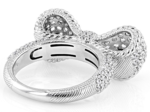 Judith Ripka 2.41ctw Round Bella Luce® Rhodium Over Sterling Silver Haute Bow Ring - Size 8