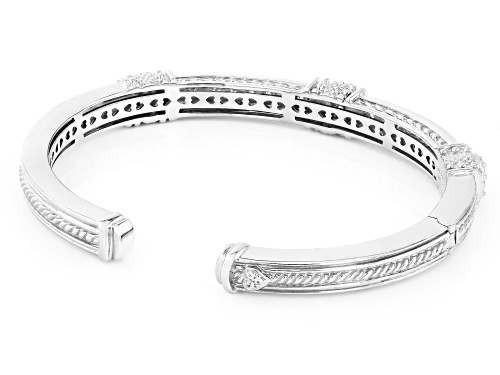 Judith Ripka 1.85ctw Bella Luce® Diamond Simulant Rhodium Over Sterling Silver Narrow Pia Cuff - Size 6.25