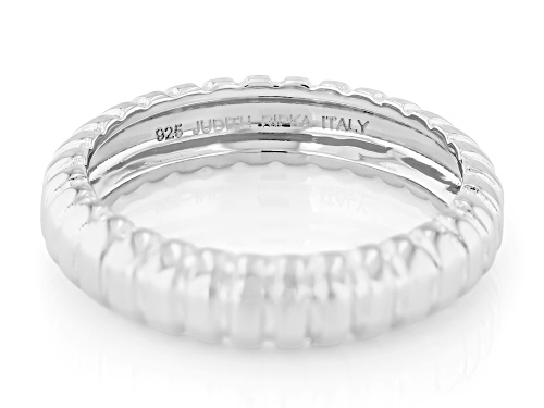 Judith Ripka Rhodium Over Sterling Silver Verona Stackable Band Ring - Size 7