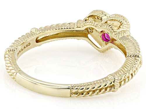 Judith Ripka 0.25ctw Lab Created Ruby 14k Gold Clad Romance Ring - Size 10