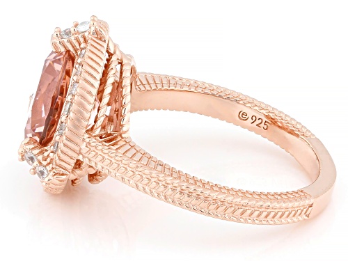 Judith Ripka 3.43ct Morganite Simulant With 0.54ctw Bella Luce® 14k Rose Gold Clad Redonda Ring - Size 10