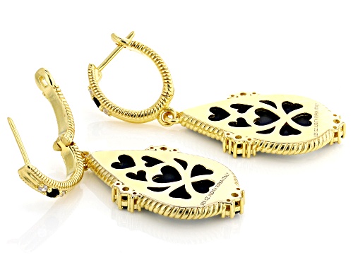 Judith Ripka Resin, Black Spinel & Bella Luce® 14k Gold Clad Verona Dancing Nymph Cameo Earrings